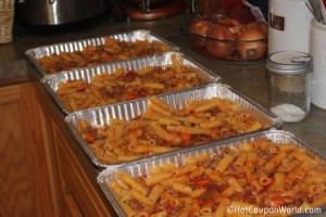 Baked Rigatoni Pasta Freezer Meal (In Pans)