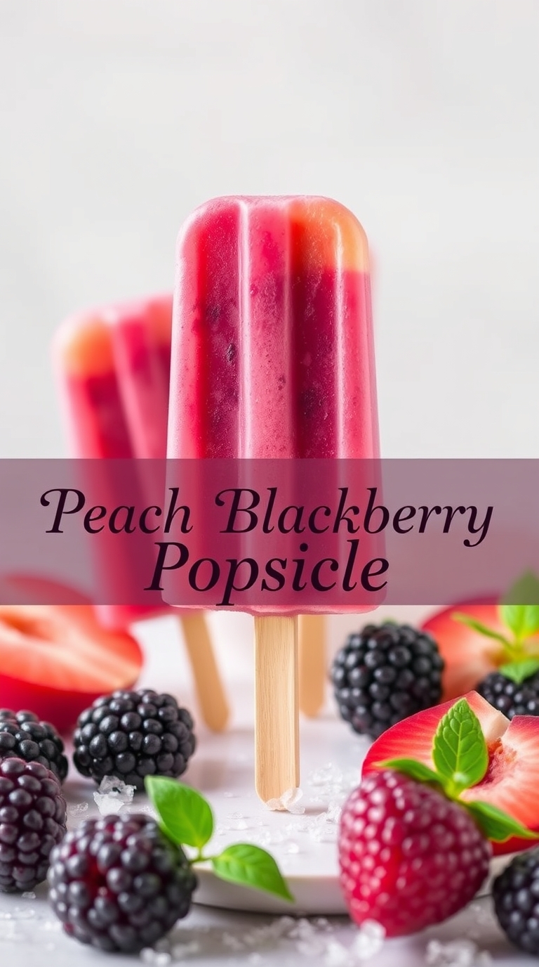Peach blackberry popsicle