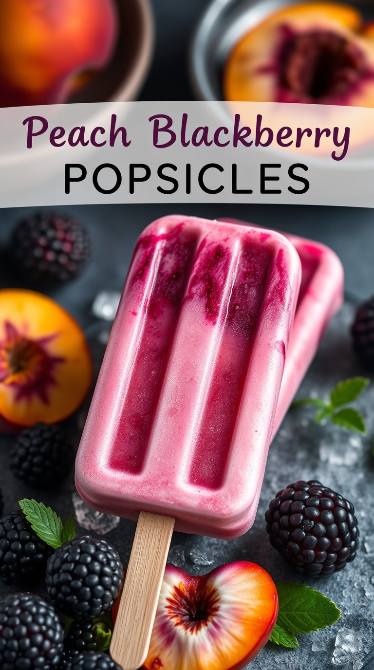 Peach Blackberry Popsicle Recipe (2-Ingredient)