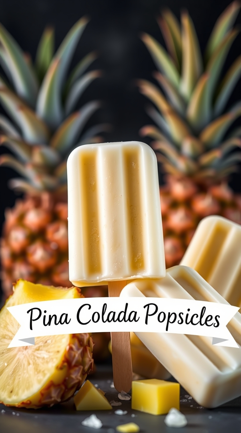 Creamy Pina Colada Popsicle Recipe (2-Ingredient)