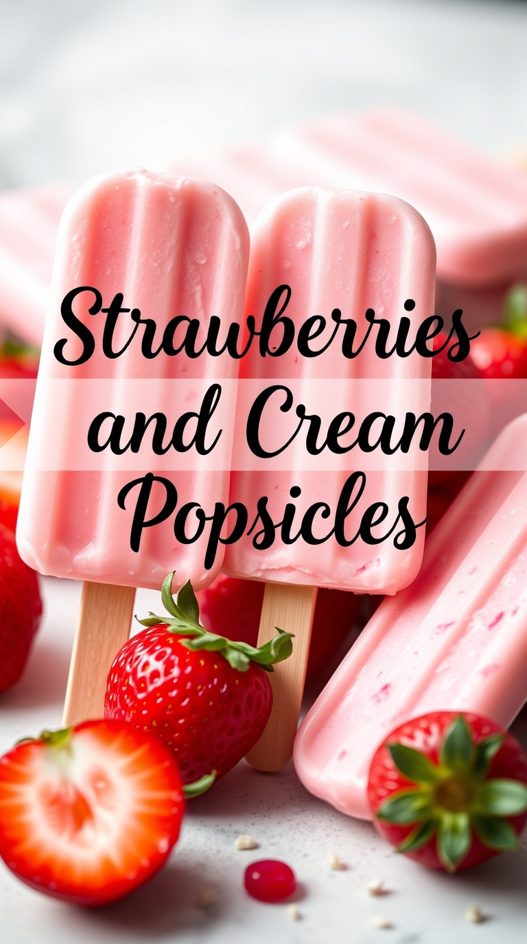 Strawberries ‘N Cream Popsicles (2-Ingredient)