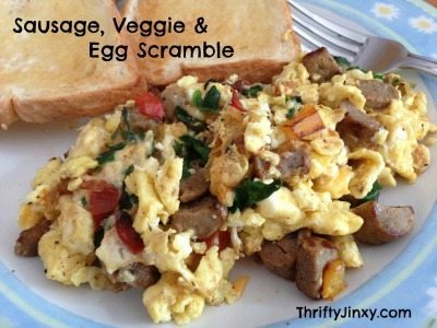 Sausage Veggie and Egg Scramble