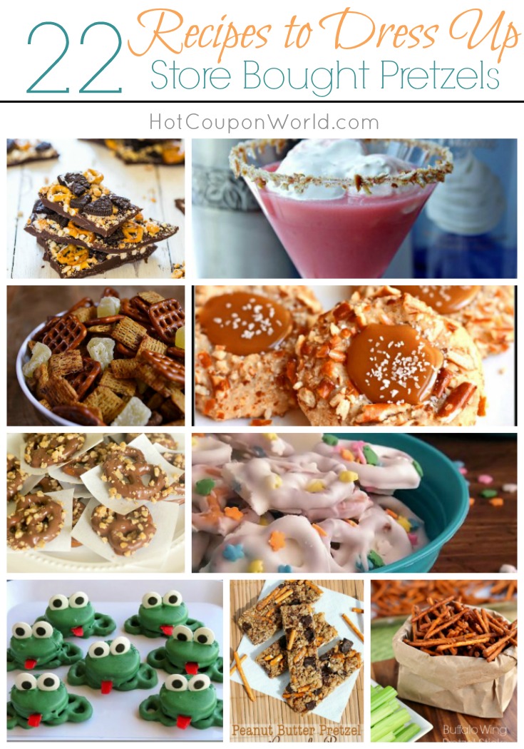 22 Recipes to Dress Up Store Bought Pretzels {via HotCouponWorld.com} - A curated collection of the best recipes from our favorite bloggers. From seasoned and chocolate covered to cookies, bars and more! Weather you crave salty and sweet or savory and spicy there is sure to be something here to whet your appetite.