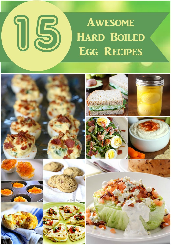 15 Awesome Hard Boiled Egg Recipes - Eggs are a great and inexpensive source of protein. If you find yourself with a few hard boiled eggs check out this great collection of recipes that all use hard boiled eggs. From salads to breakfasts and everything in between!