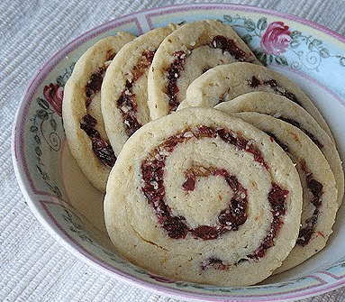 Cranberry Orange Spiral Cookies