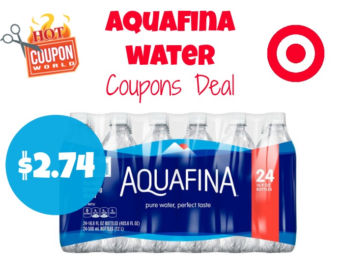 Aquafina Coupons Deal at Target: $2.74 for a 24 pack!