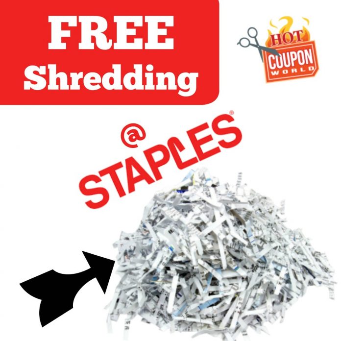 Staples Free Shredding With Staples Shredding Coupon July 2020