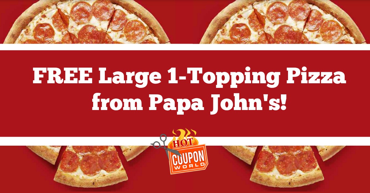 Papa John's Pizza Promo Code for a FREE Large Pizza!