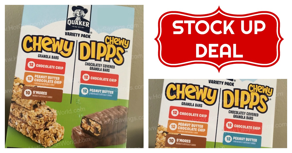 Quaker Chewy Granola Bars And Dipps Variety Pack Hot Coupon World
