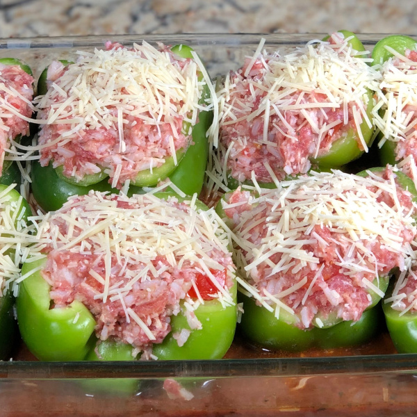 Spicy Stuffed Peppers Uncooked tray