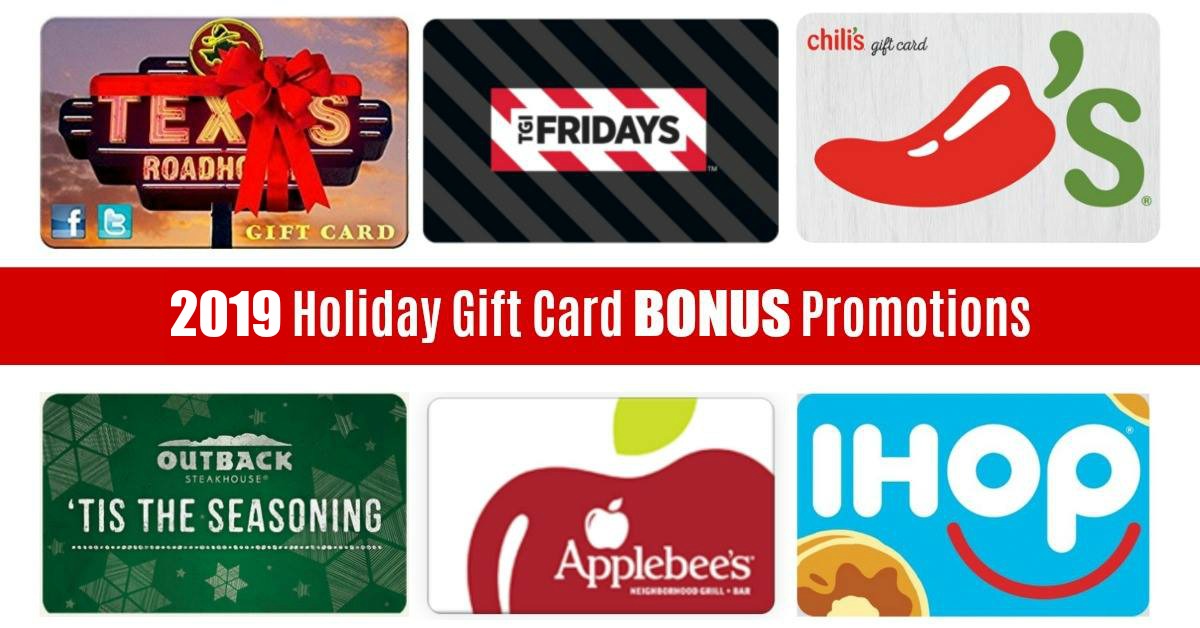 Holiday Gift Card Promotions 2019 Big List Of Bonuses
