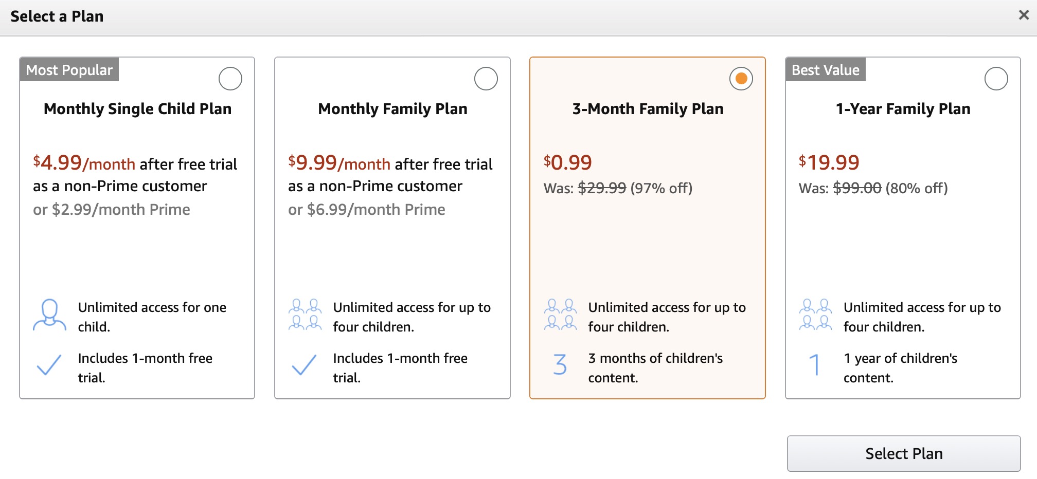 kids Amazon FreeTime Unlimited deals