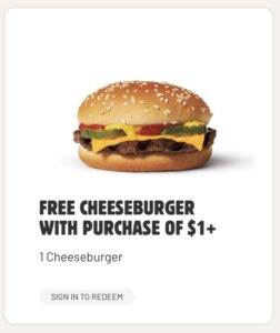 Burger King app coupon