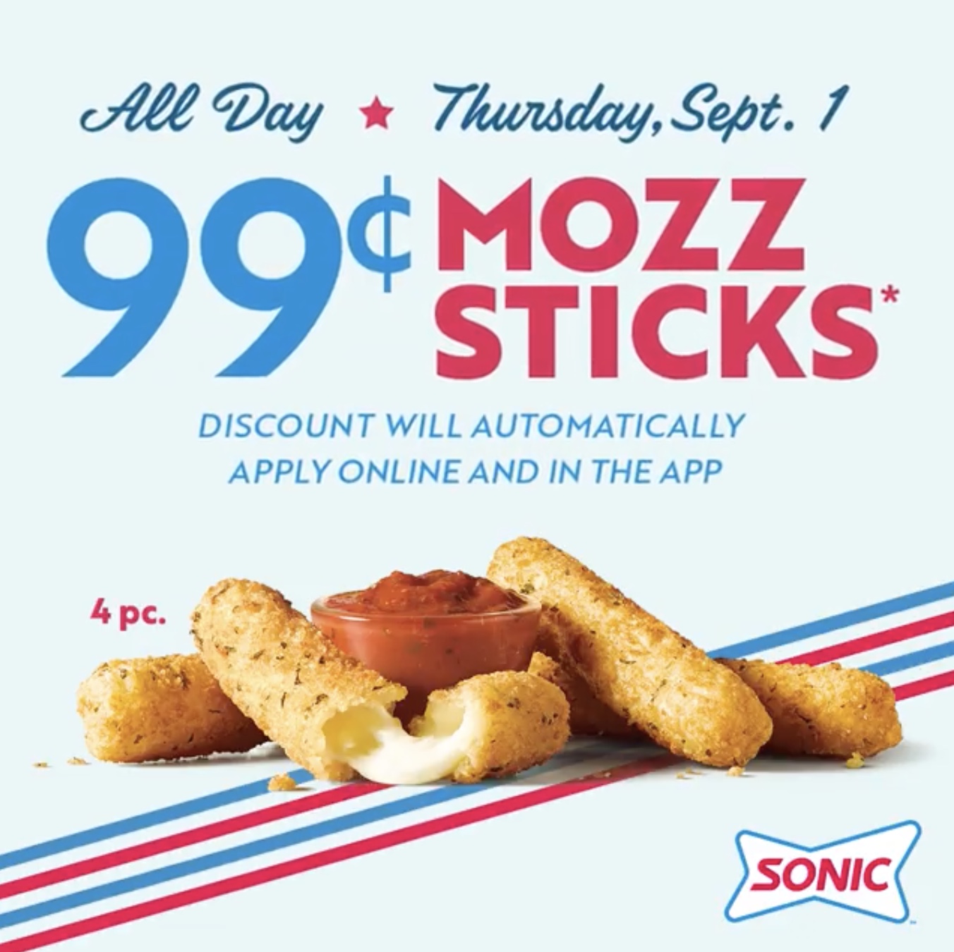 Sonic Mozzarella Sticks Cheese