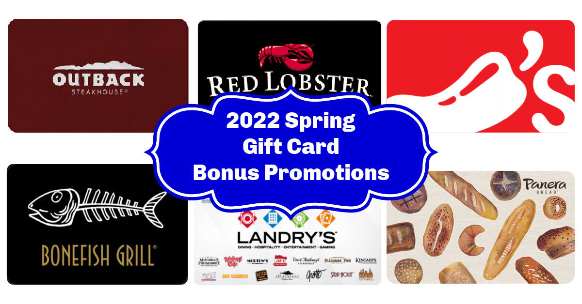 Restaurant Gift Card Bonus Promotions (for 2022) Spring Gifting (70+ Deals!)