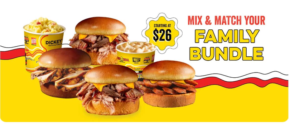 Dickey's BBQ family bundle deals
