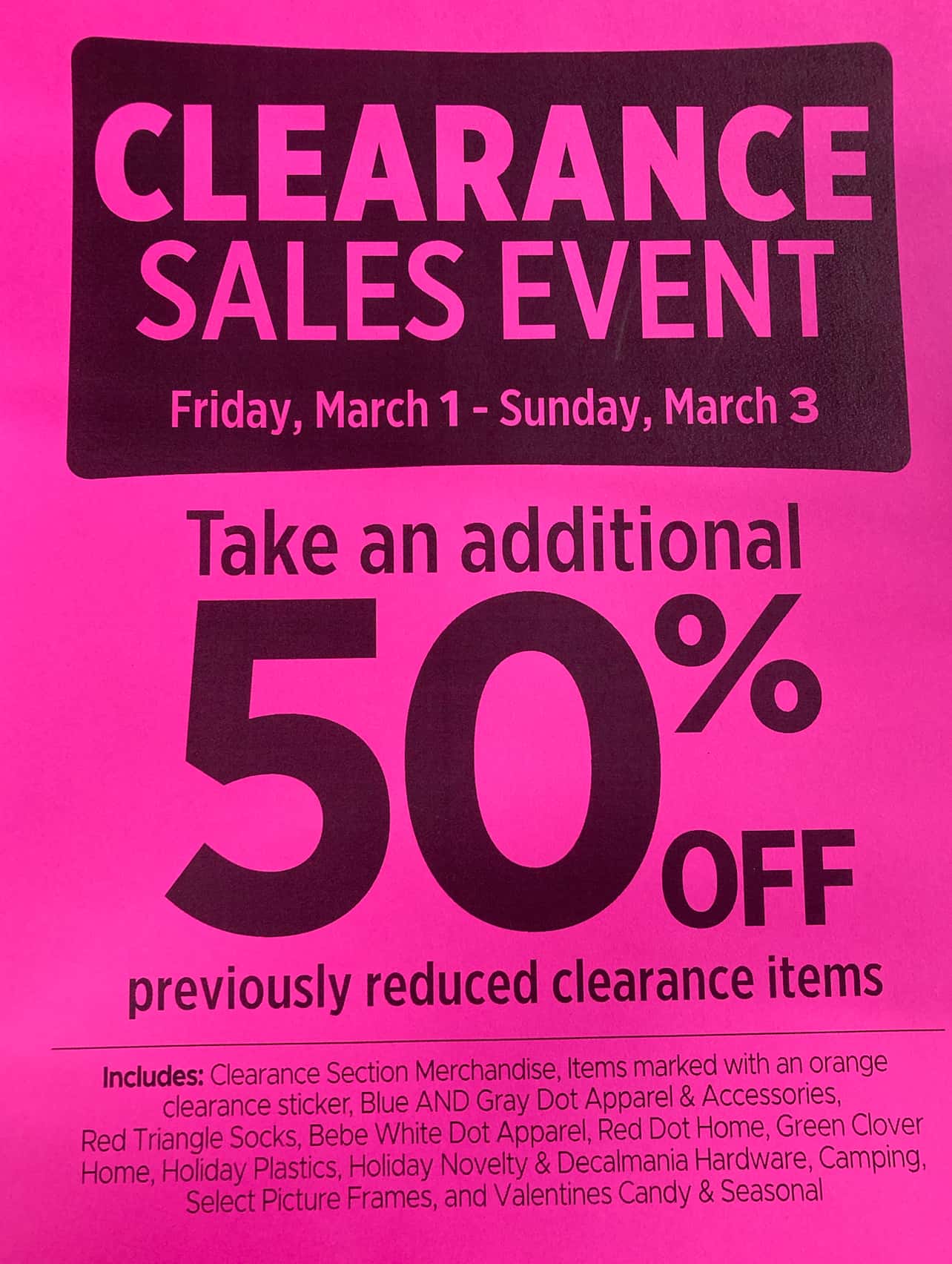 Dollar General clearance March 2024
