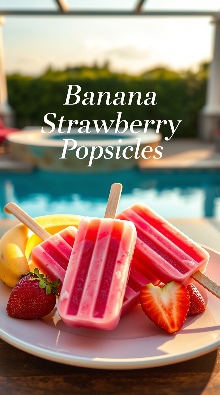Banana & Strawberry Popsicle Recipe (100% Fruit!)