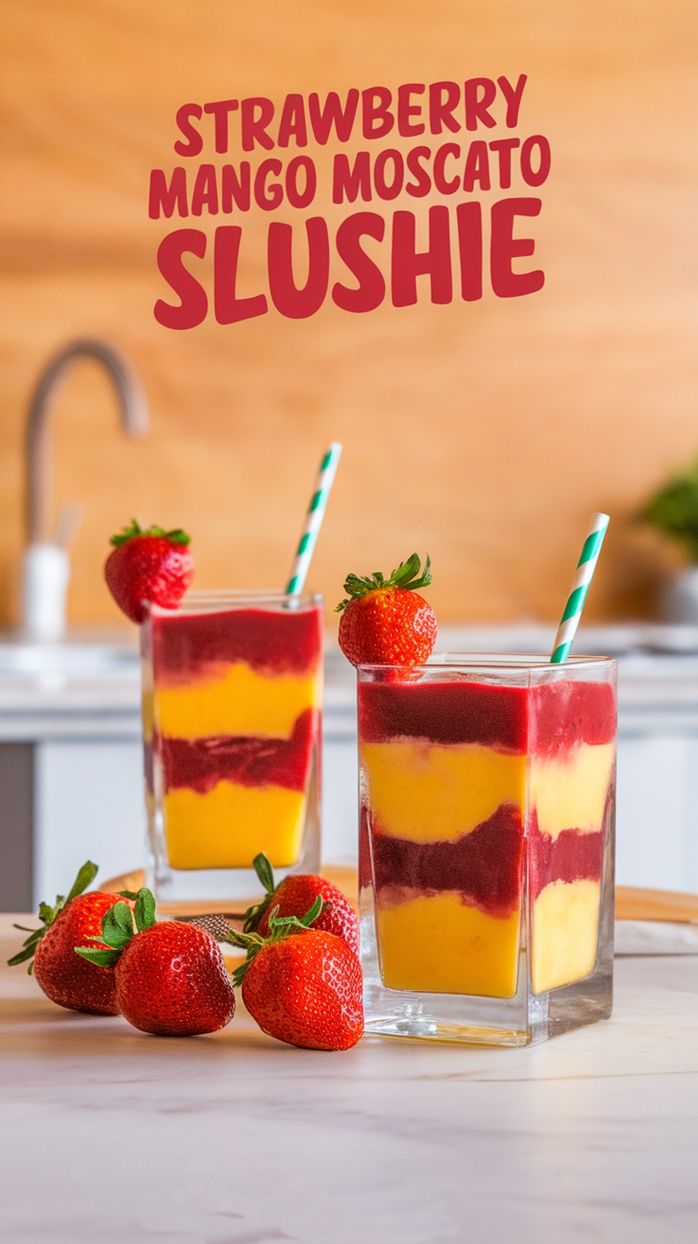 Refreshing Strawberry Mango Moscato Slushies