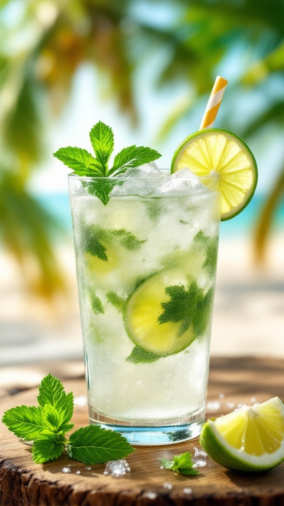 coconut rum and mint julep