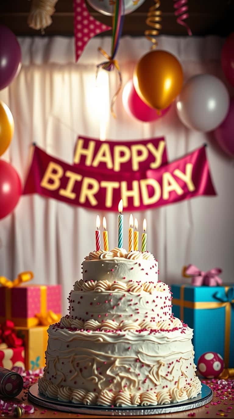 Happy Birthday Cake with wishes and quotes