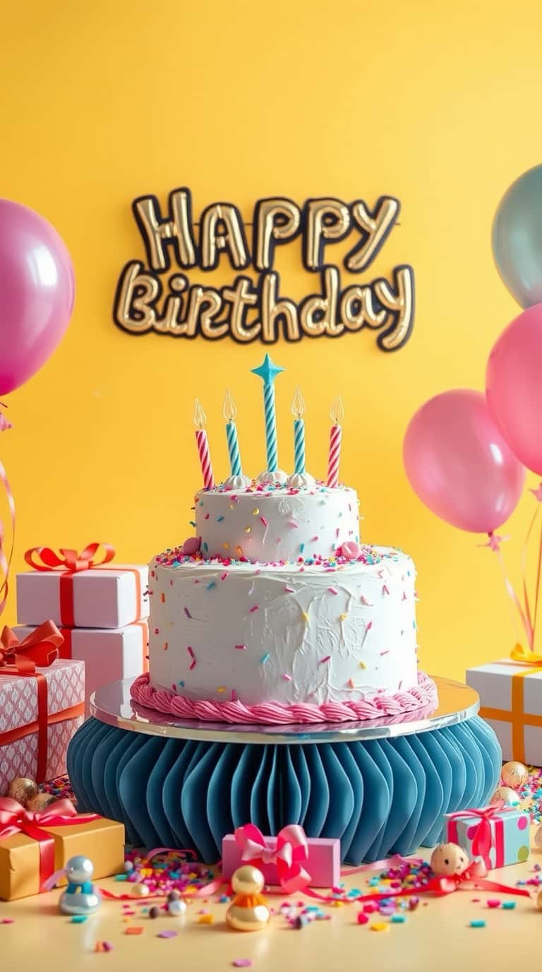 Happy Birthday Cake with wishes and quotes
