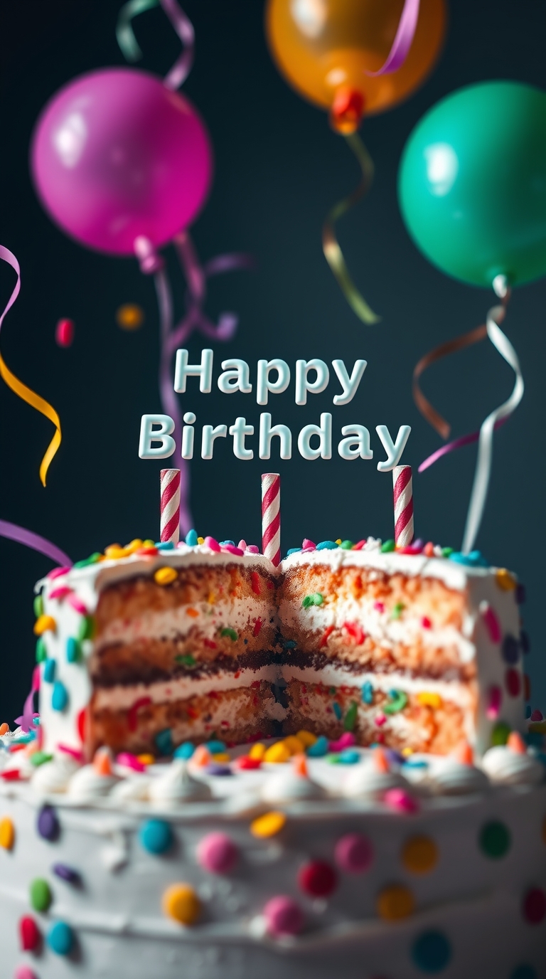 Happy Birthday Cake with wishes and quotes