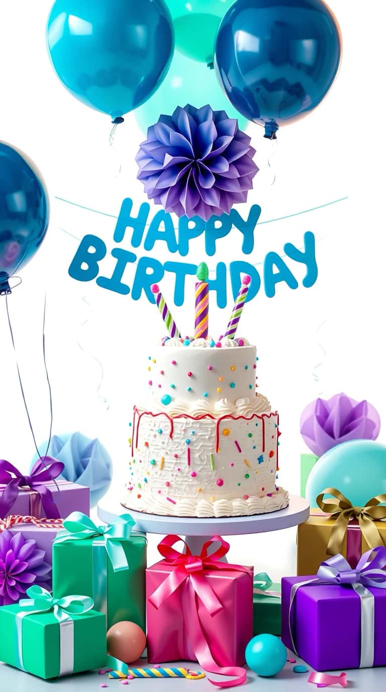 Happy Birthday Cake with wishes and quotes