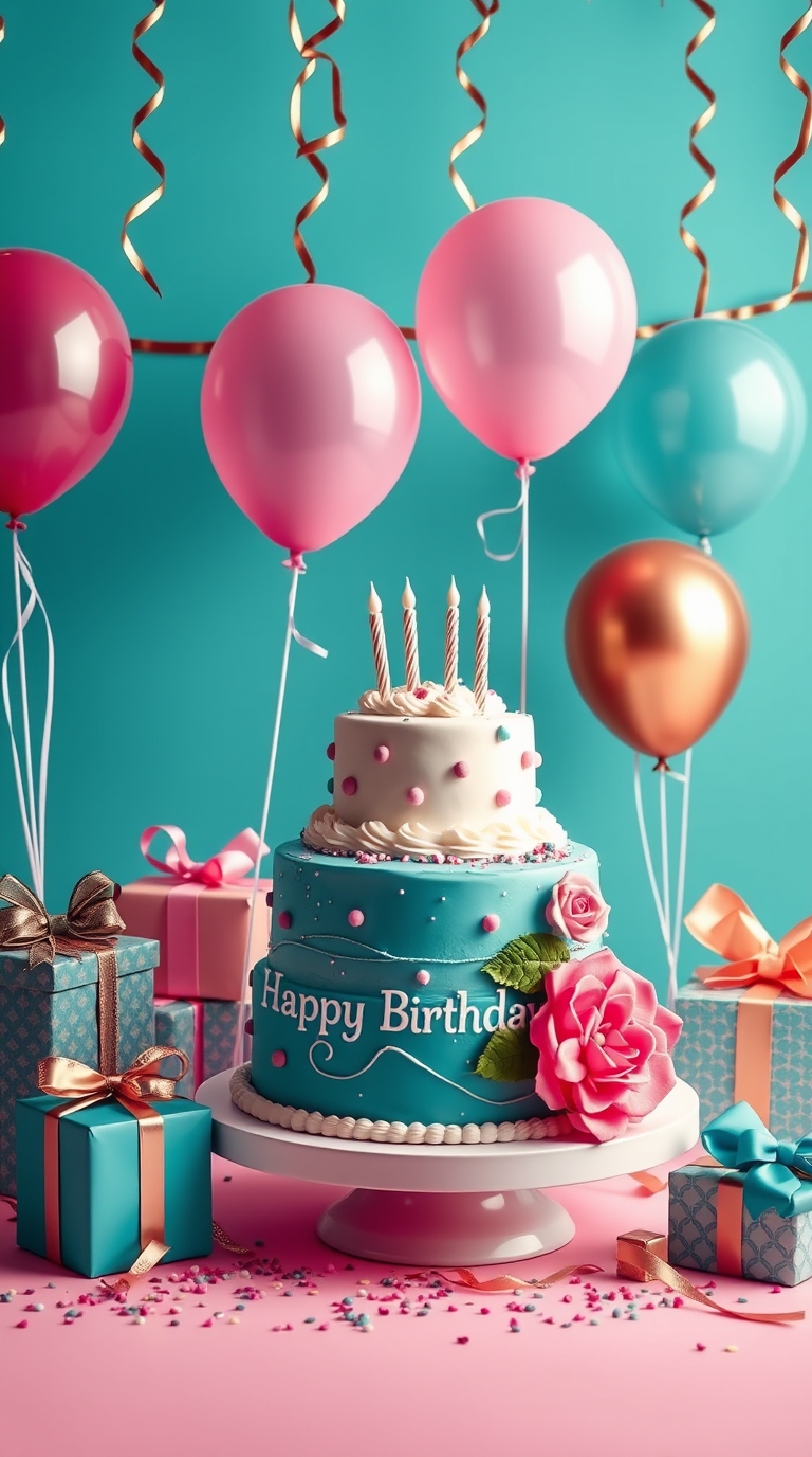 Happy Birthday Cake with wishes and quotes