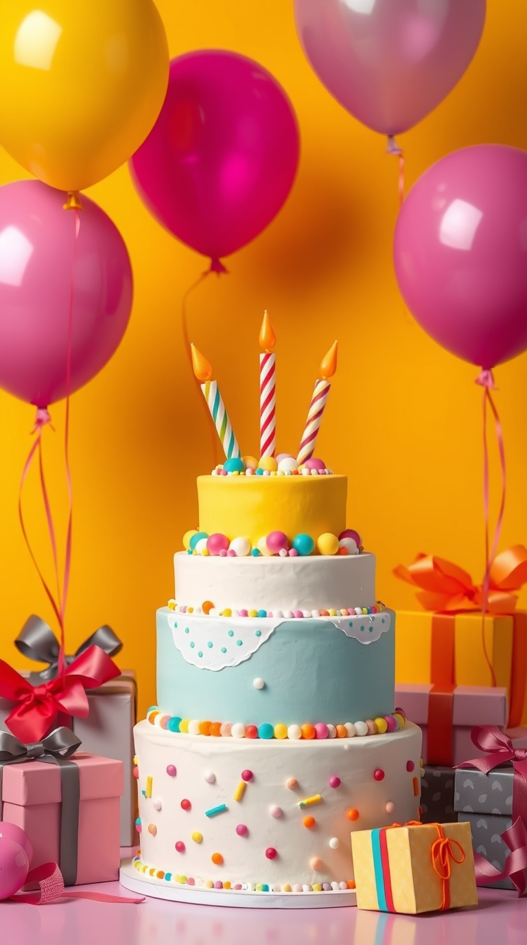 Happy Birthday Cake with wishes and quotes