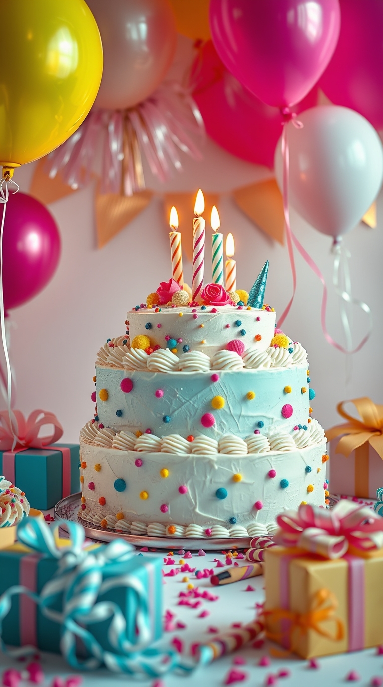 Happy Birthday Cake with wishes and quotes