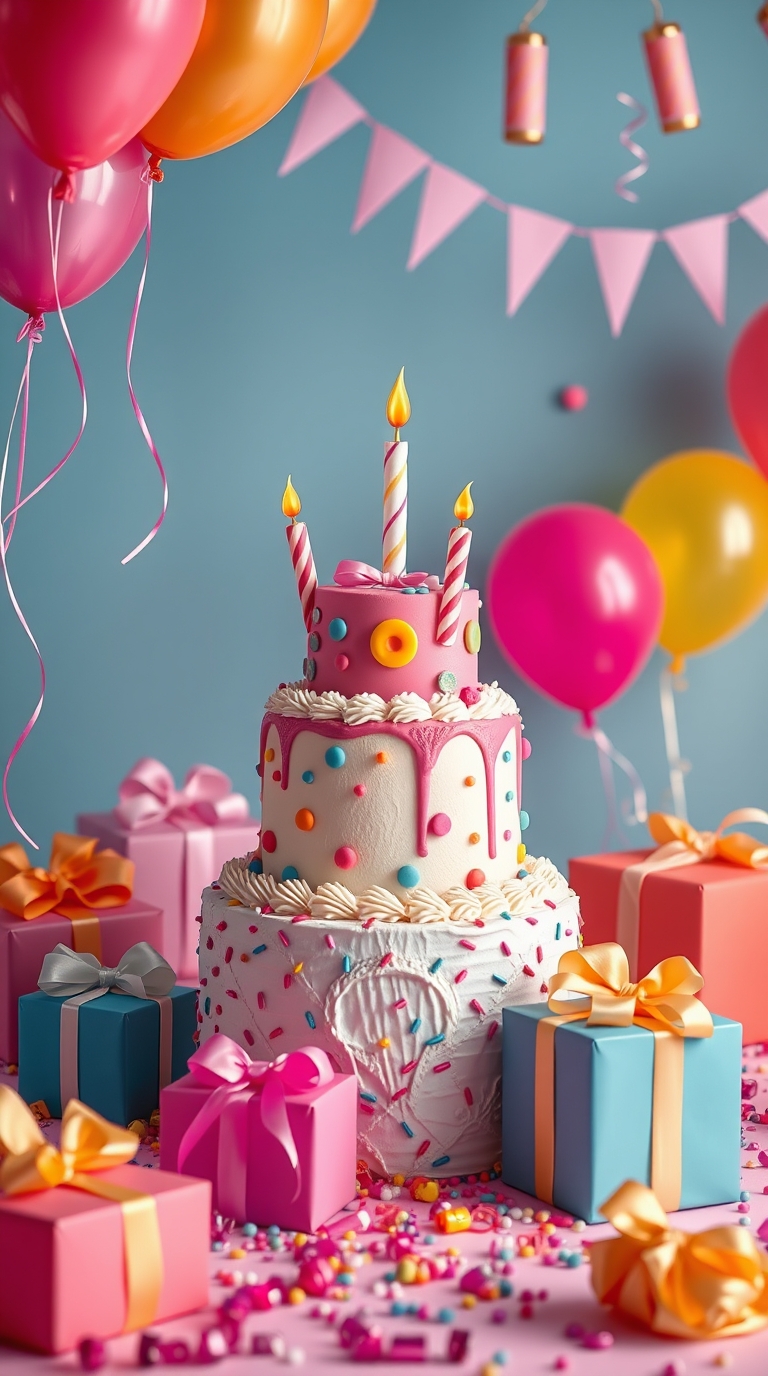 Happy Birthday Cake with wishes and quotes
