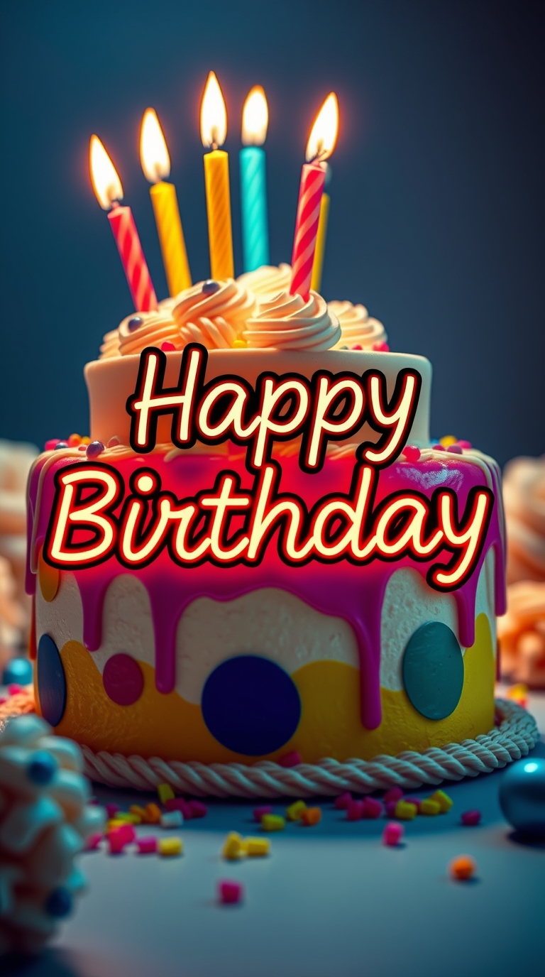 Happy Birthday Cake with wishes and quotes
