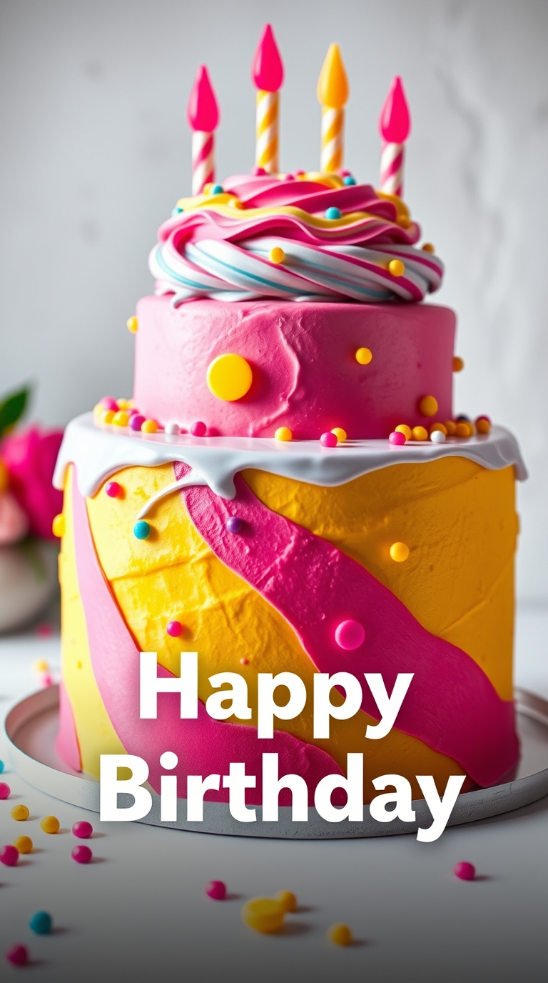 Happy Birthday Cake with wishes and quotes