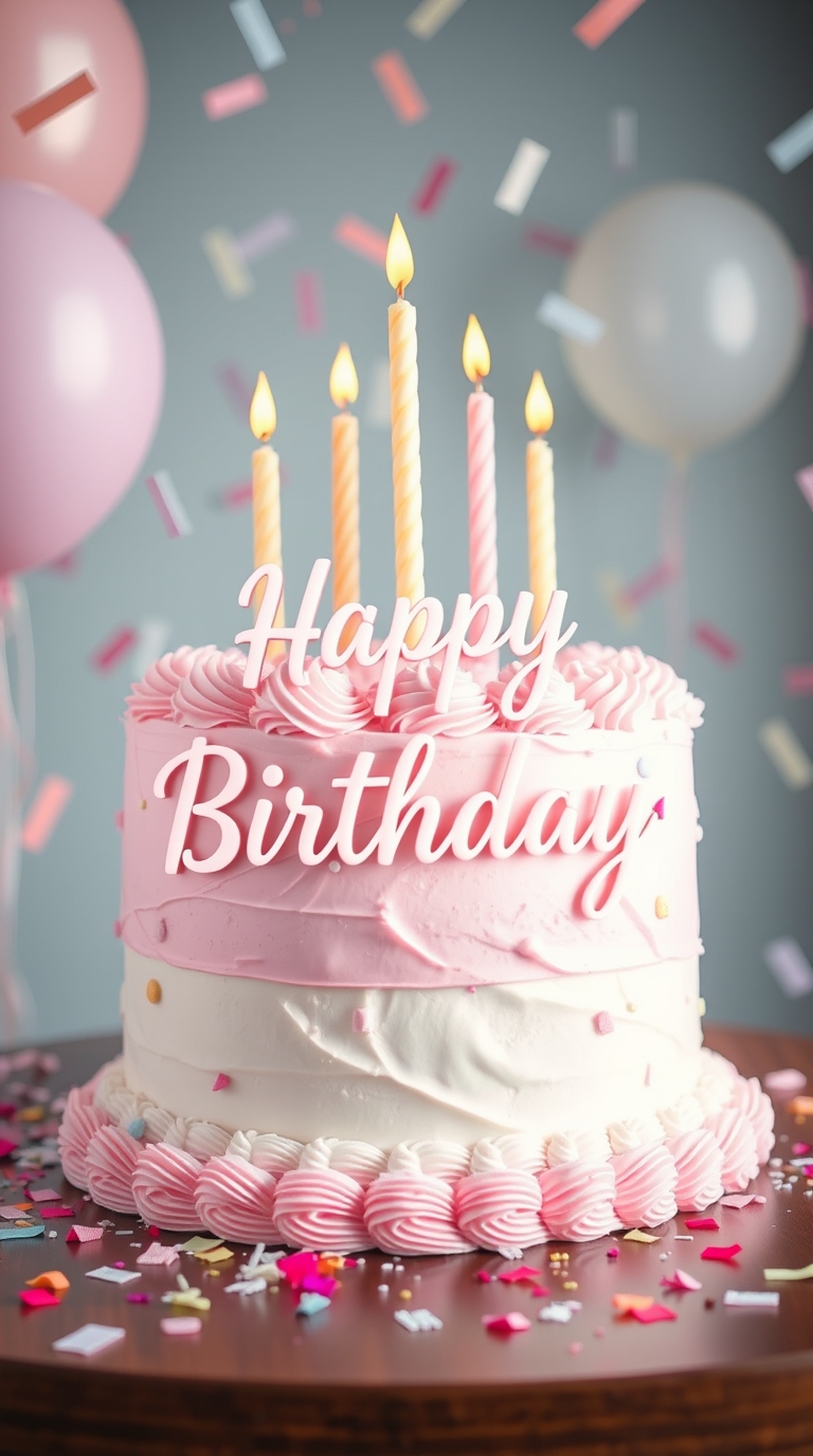 Happy Birthday Cake with wishes and quotes