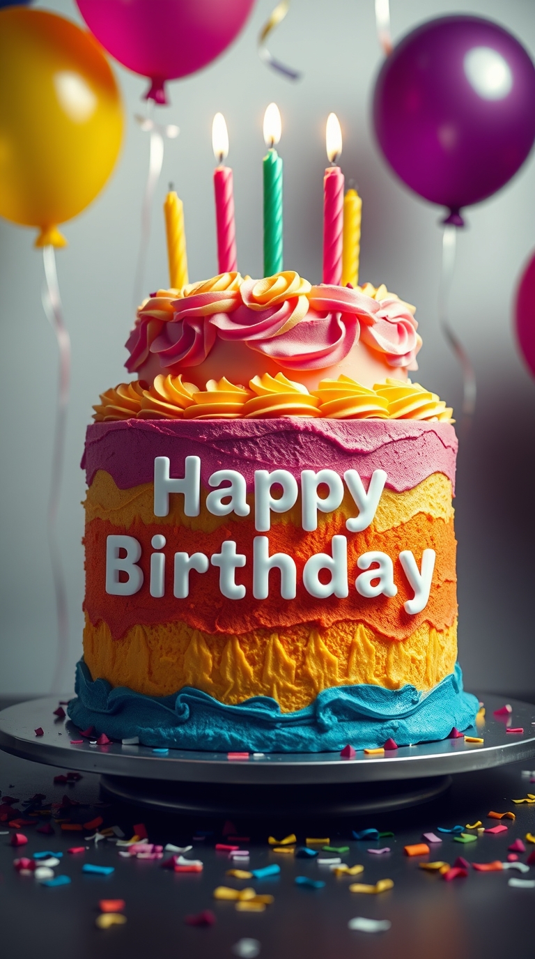Happy Birthday Cake with wishes and quotes