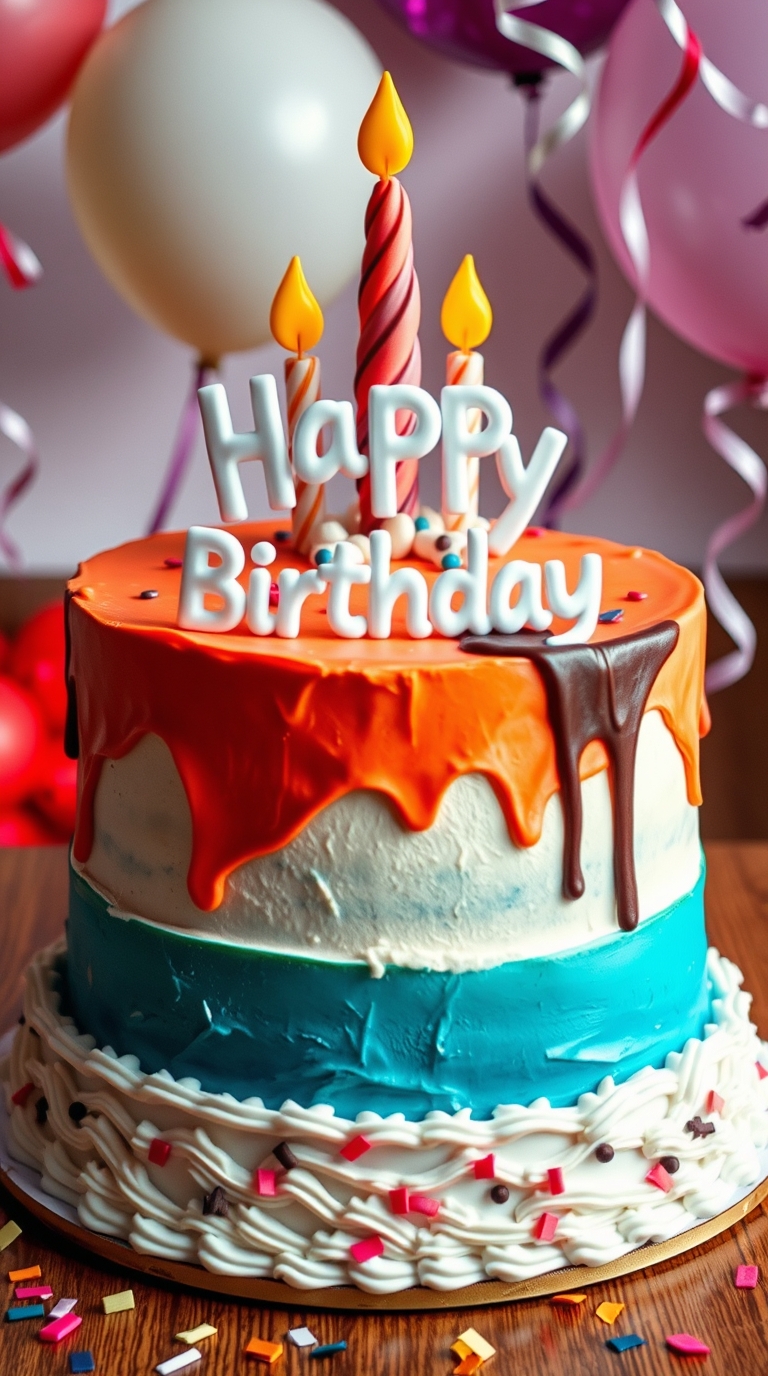 Happy Birthday Cake with wishes and quotes