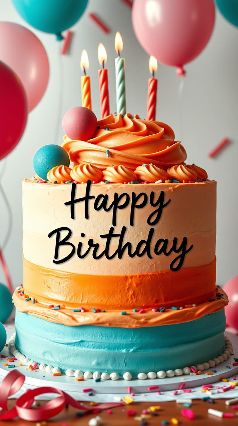 Happy Birthday Cake with wishes and quotes