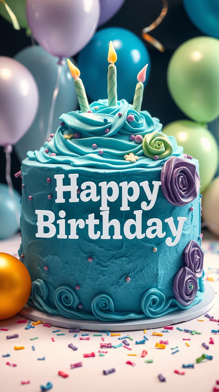 Happy Birthday Cake with wishes and quotes