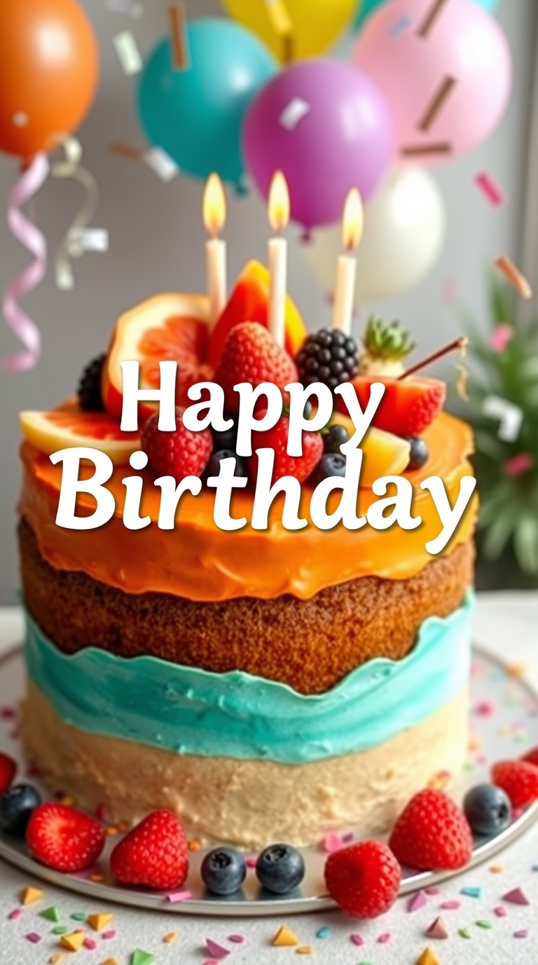 Happy Birthday Cake with wishes and quotes