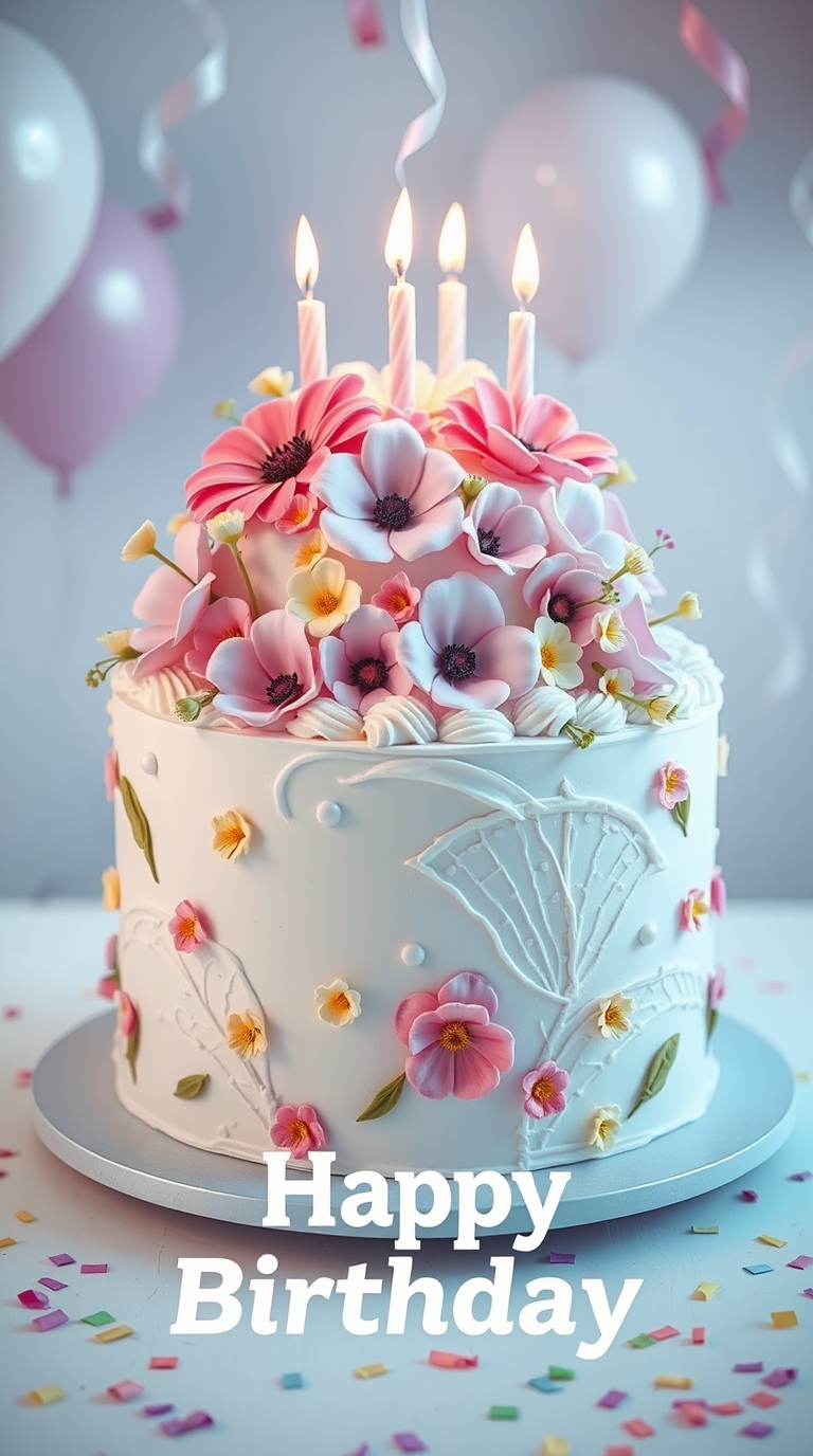 Happy Birthday Cake with wishes and quotes