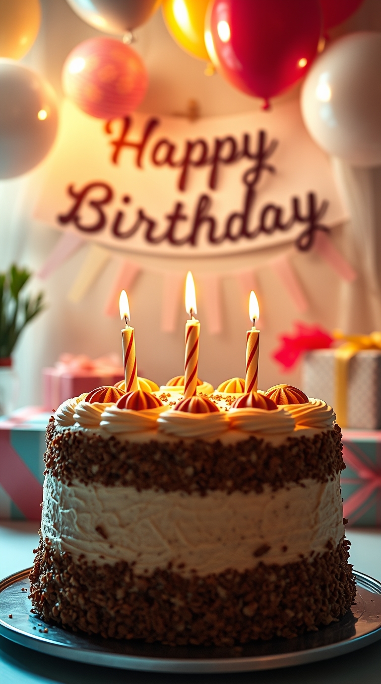 Happy Birthday Cake with wishes and quotes