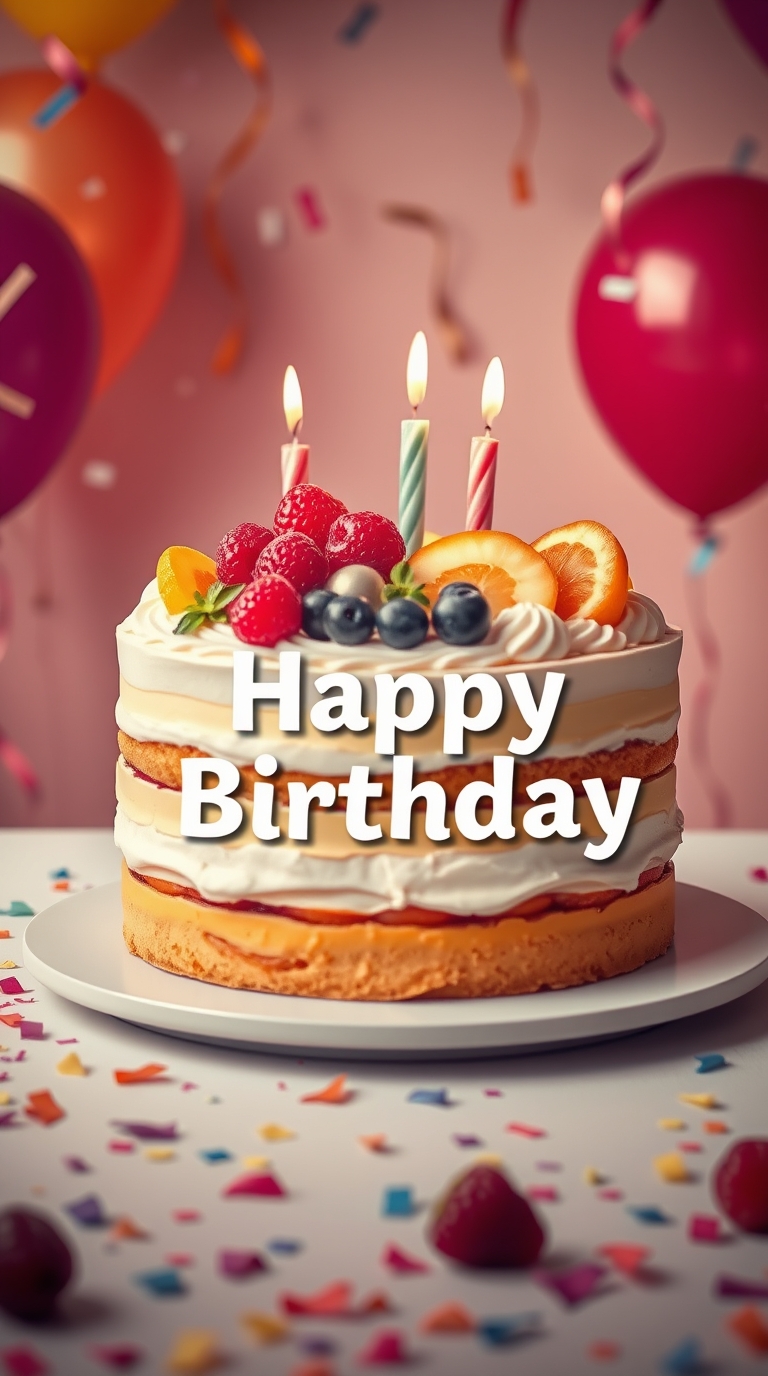 Happy Birthday Cake with wishes and quotes