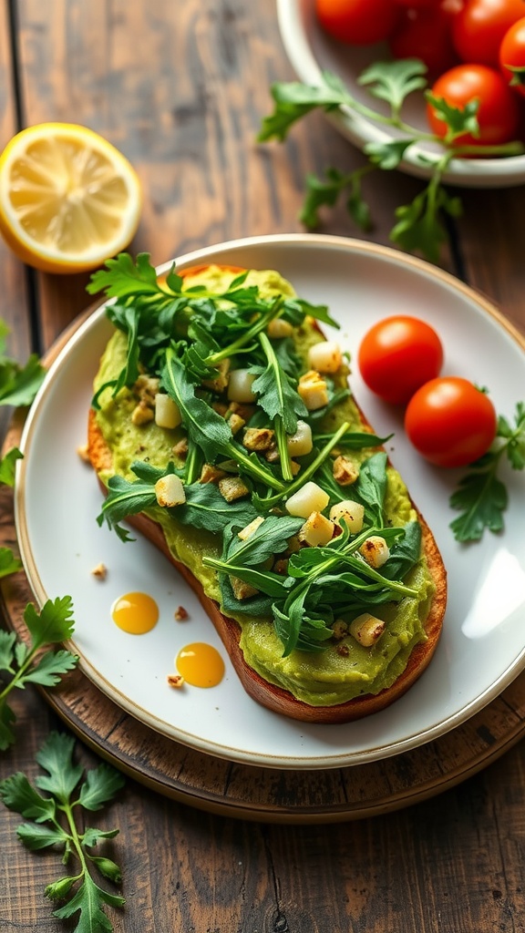 Avocado Toast with Arugula and Lemon