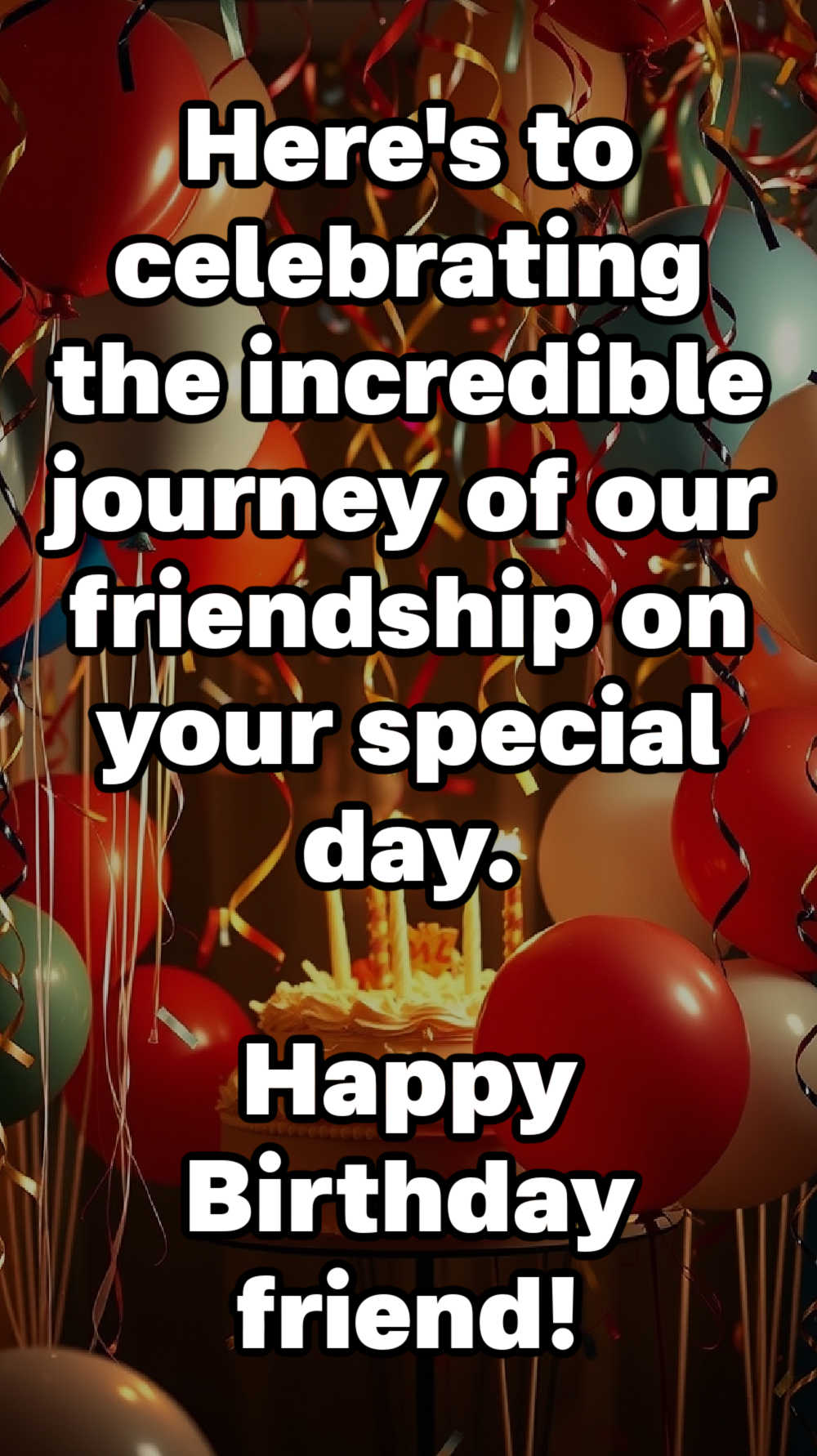 Here's to celebrating the incredible journey of our friendship on your special day. Happy Birthday, dear friend!