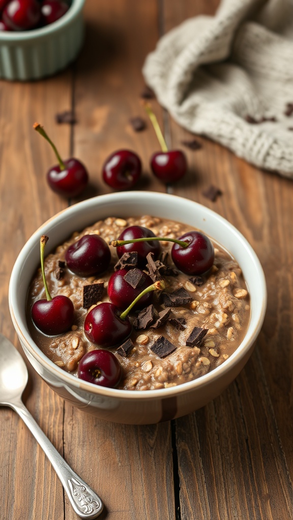 chocolate cherry overnight oats