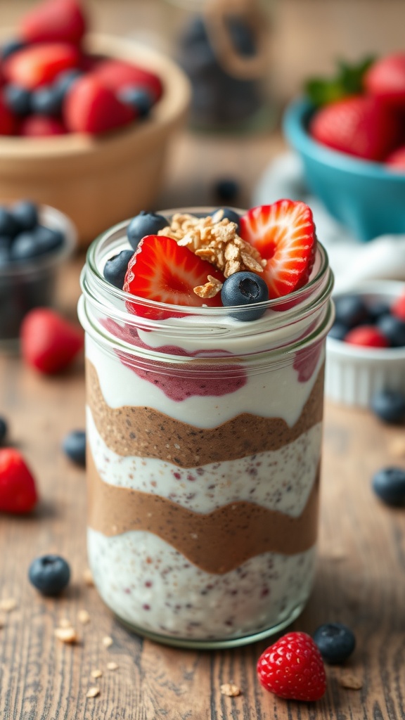 Neapolitan overnight oats