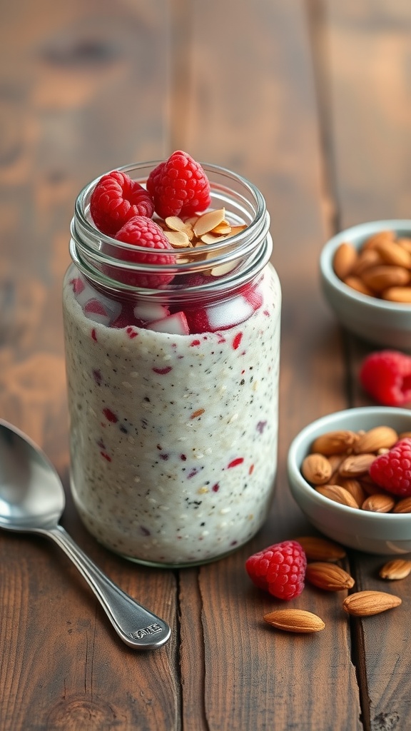raspberry almond overnight oats