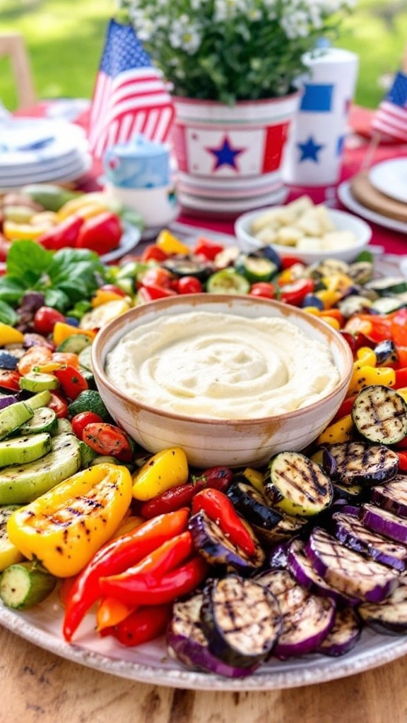Grilled Vegetable Platter With Hummus
