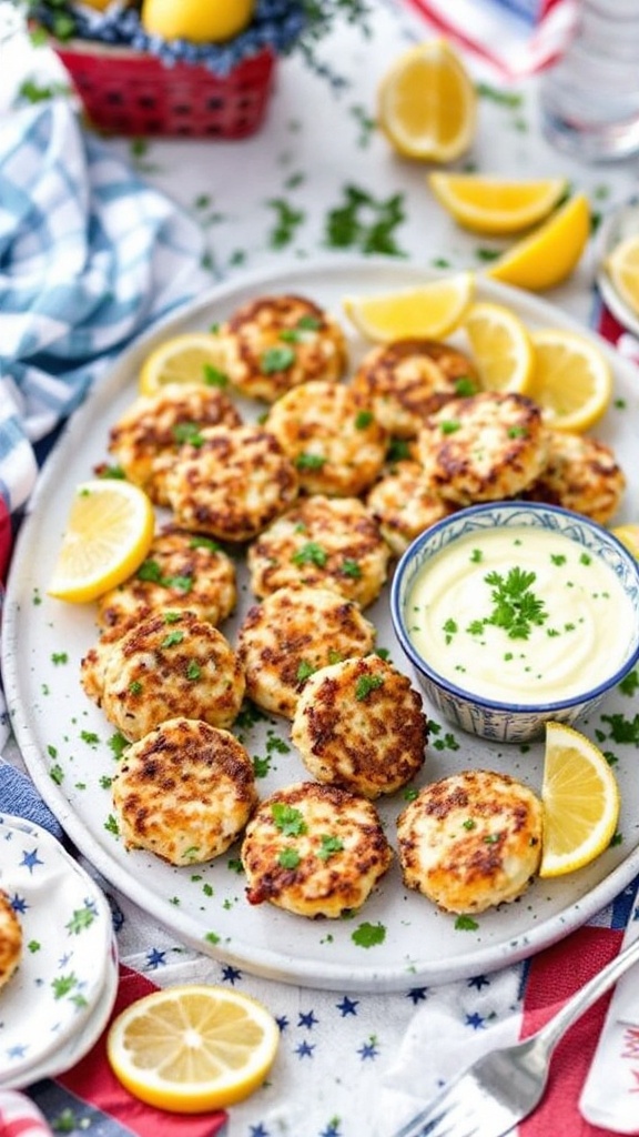 Mini Crab Cakes With A Lemon Aioli